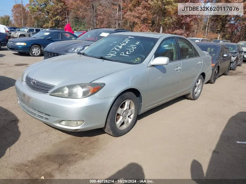 2002 Toyota Camry Se VIN: JTDBE32K620117076 Lot: 40726214