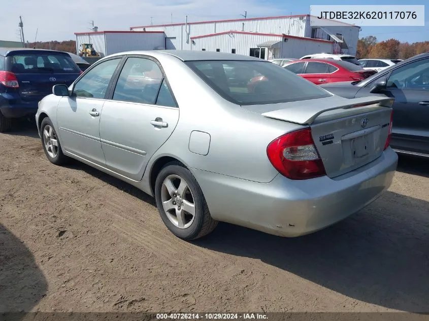 2002 Toyota Camry Se VIN: JTDBE32K620117076 Lot: 40726214