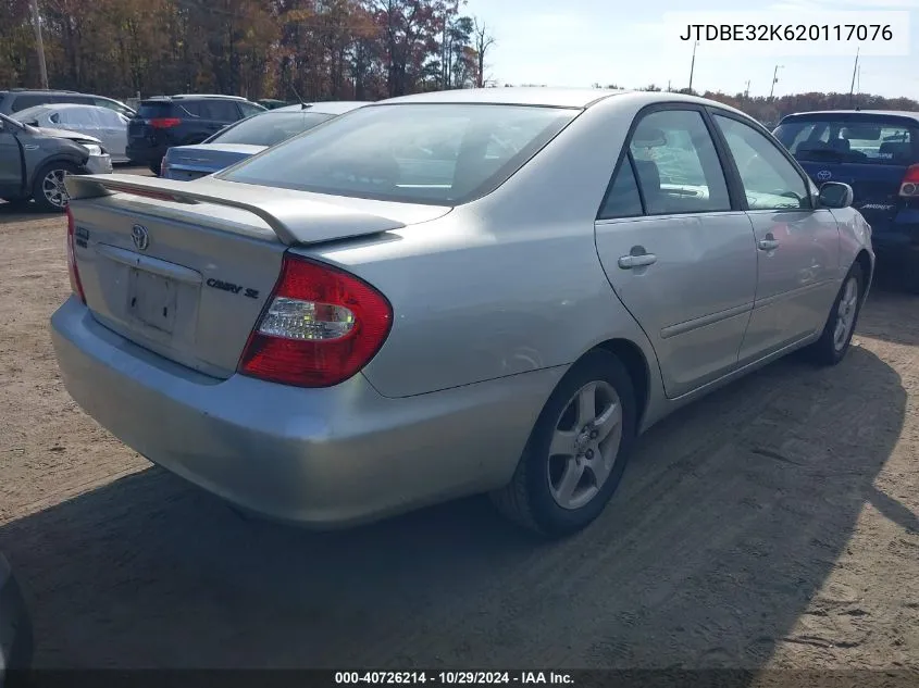 2002 Toyota Camry Se VIN: JTDBE32K620117076 Lot: 40726214