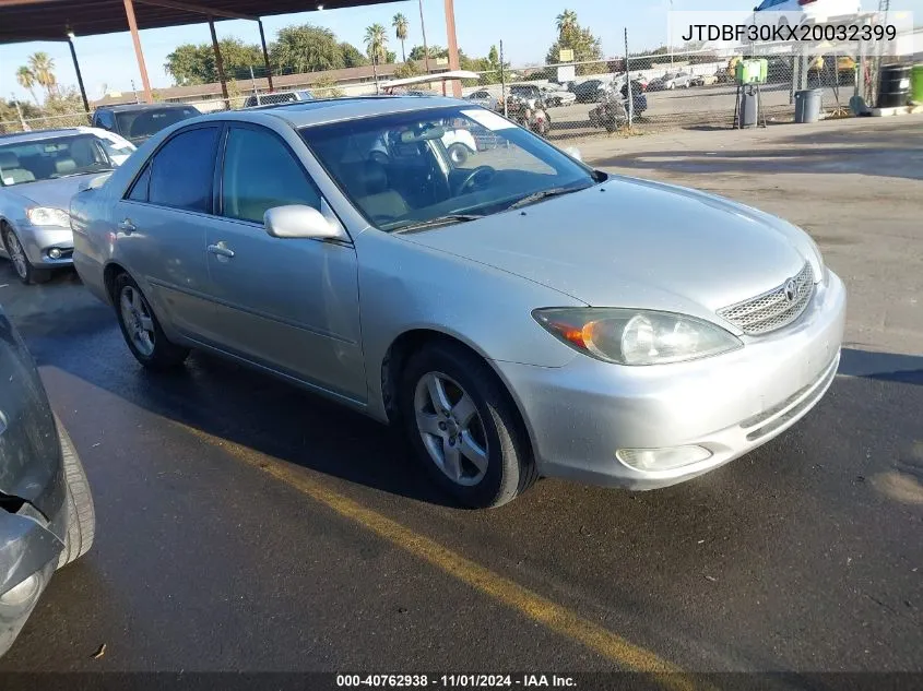 2002 Toyota Camry Se V6 VIN: JTDBF30KX20032399 Lot: 40762938