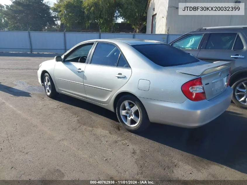 2002 Toyota Camry Se V6 VIN: JTDBF30KX20032399 Lot: 40762938