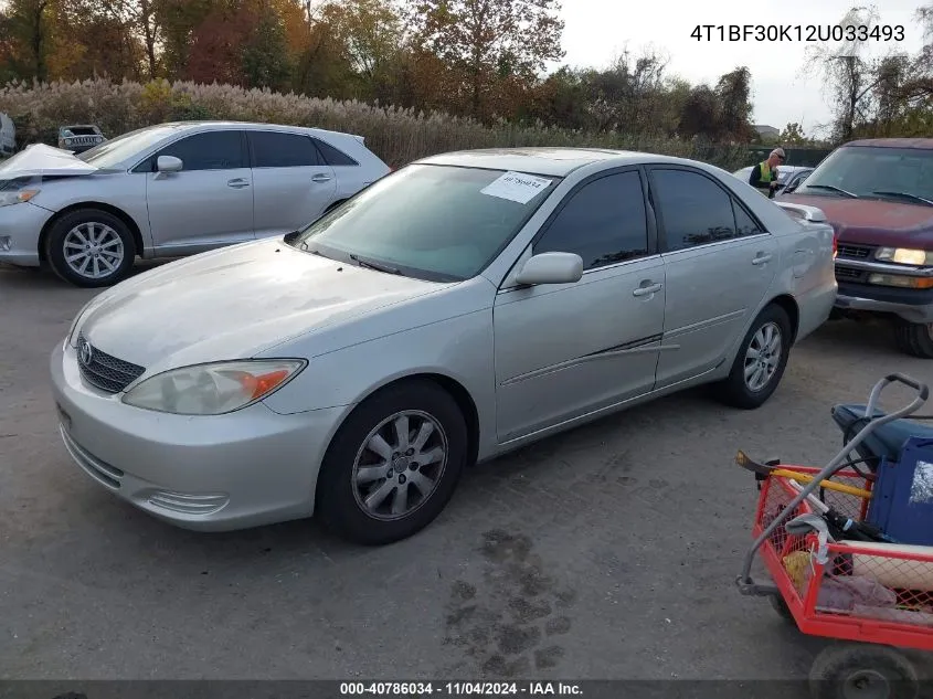 2002 Toyota Camry Xle V6 VIN: 4T1BF30K12U033493 Lot: 40786034