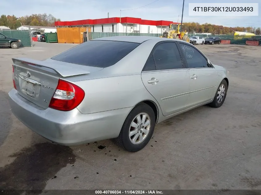 2002 Toyota Camry Xle V6 VIN: 4T1BF30K12U033493 Lot: 40786034