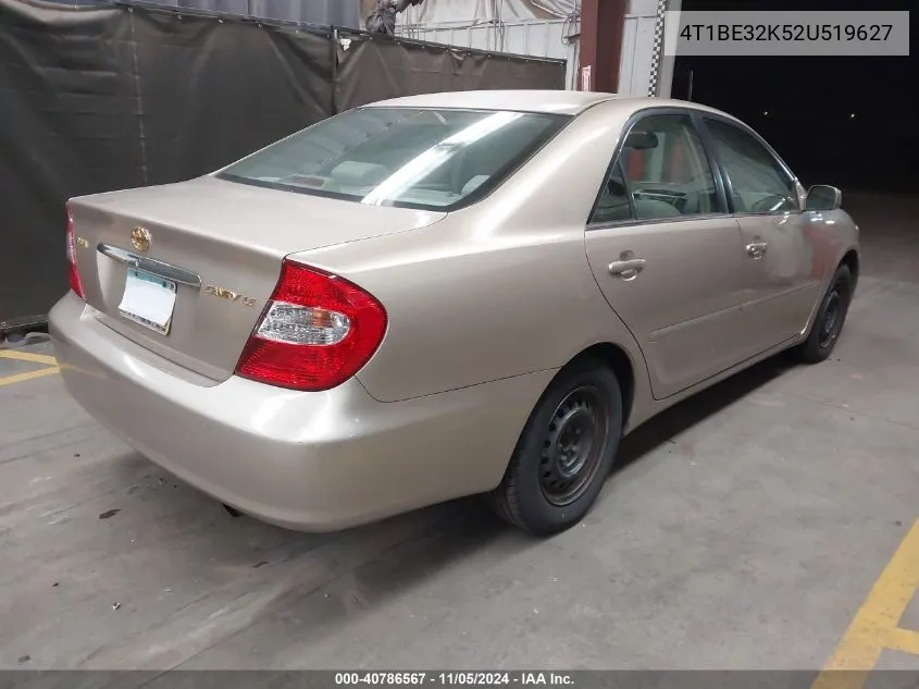 2002 Toyota Camry Le VIN: 4T1BE32K52U519627 Lot: 40786567