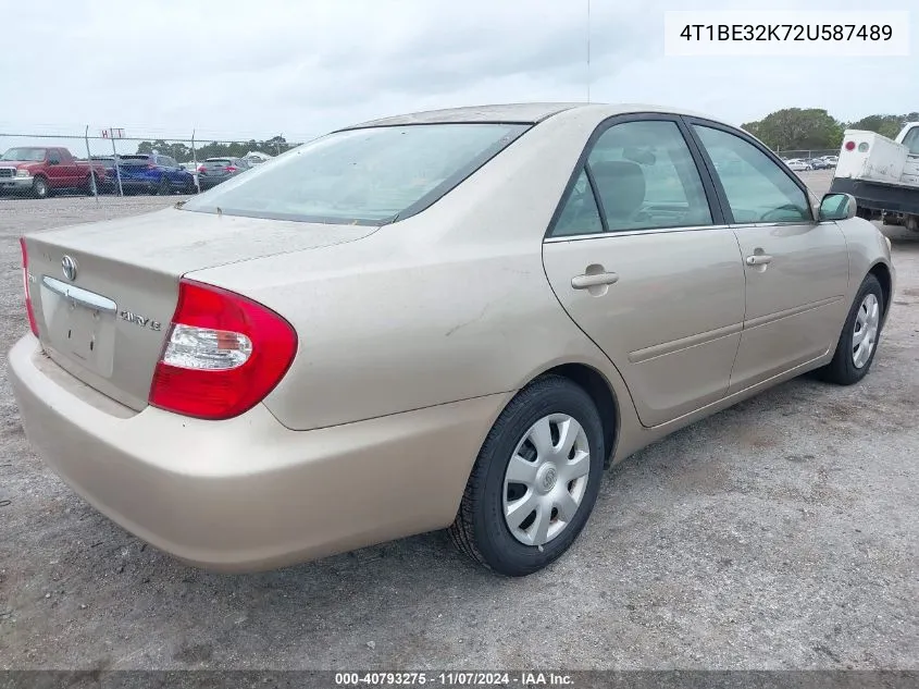 2002 Toyota Camry Le VIN: 4T1BE32K72U587489 Lot: 40793275