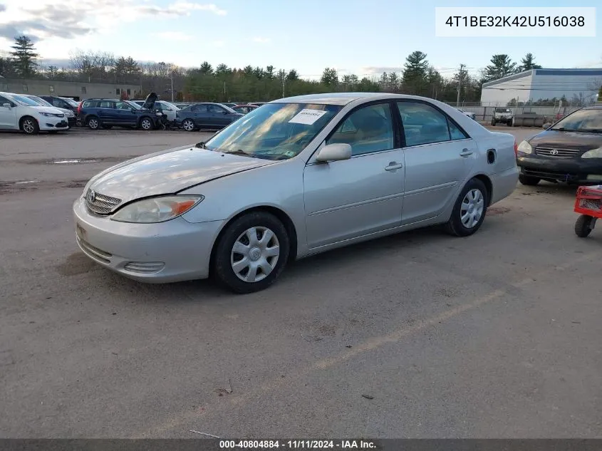 2002 Toyota Camry Le VIN: 4T1BE32K42U516038 Lot: 40804884