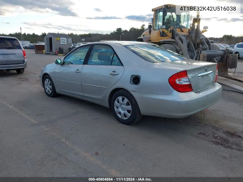 2002 Toyota Camry Le VIN: 4T1BE32K42U516038 Lot: 40804884