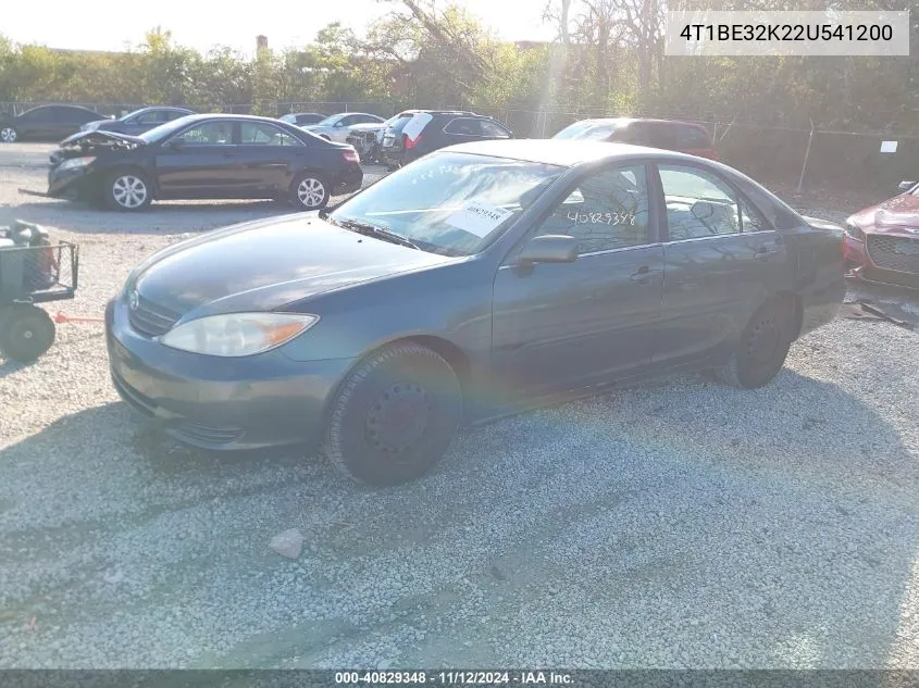 2002 Toyota Camry Le VIN: 4T1BE32K22U541200 Lot: 40829348