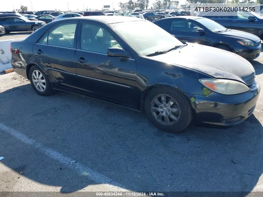 2002 Toyota Camry Xle V6 VIN: 4T1BF30K02U014255 Lot: 40834244