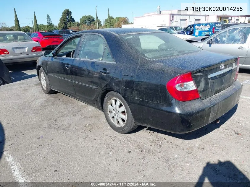 2002 Toyota Camry Xle V6 VIN: 4T1BF30K02U014255 Lot: 40834244