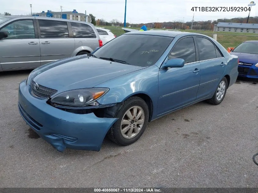 2002 Toyota Camry Xle VIN: 4T1BE32K72U592904 Lot: 40850067