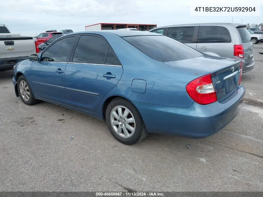 2002 Toyota Camry Xle VIN: 4T1BE32K72U592904 Lot: 40850067