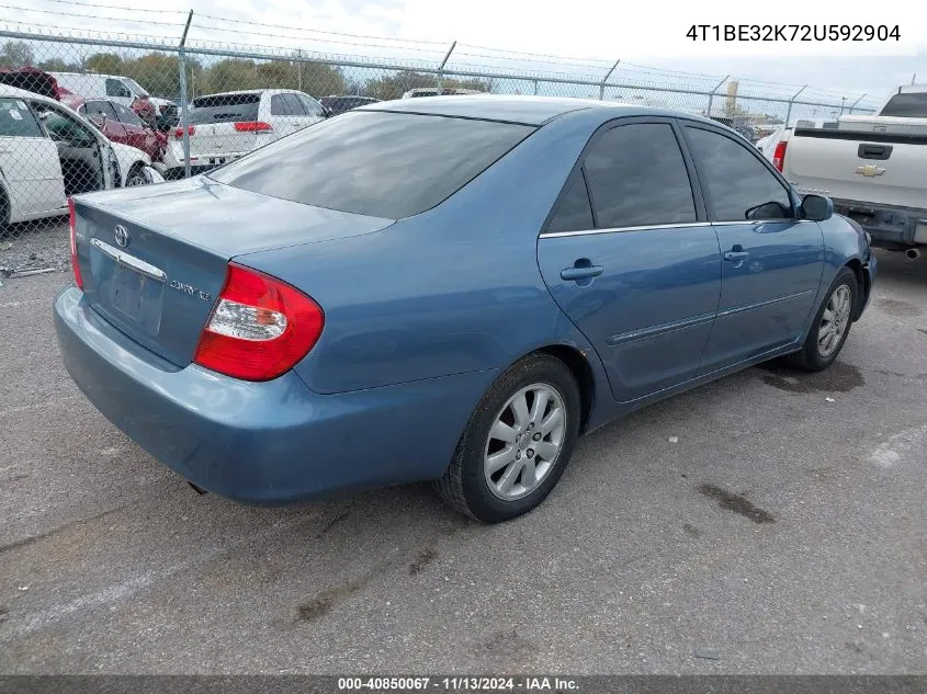 2002 Toyota Camry Xle VIN: 4T1BE32K72U592904 Lot: 40850067