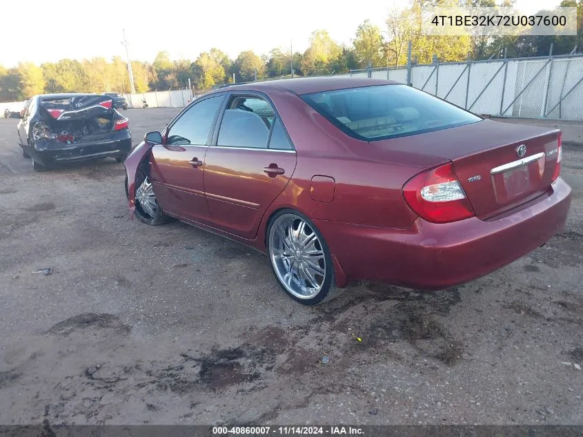 2002 Toyota Camry Le VIN: 4T1BE32K72U037600 Lot: 40860007