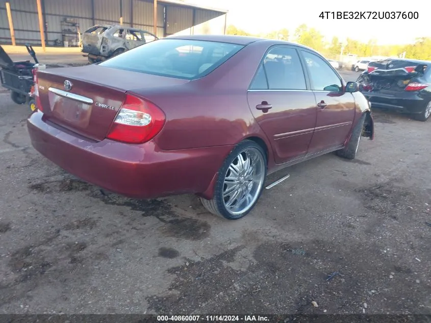 2002 Toyota Camry Le VIN: 4T1BE32K72U037600 Lot: 40860007