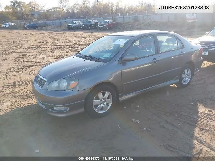 2002 Toyota Camry Le VIN: JTDBE32K820123803 Lot: 40865370