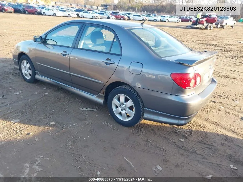 2002 Toyota Camry Le VIN: JTDBE32K820123803 Lot: 40865370