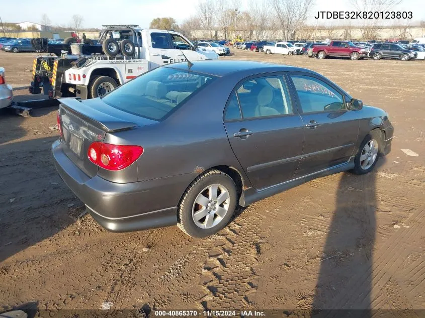 2002 Toyota Camry Le VIN: JTDBE32K820123803 Lot: 40865370