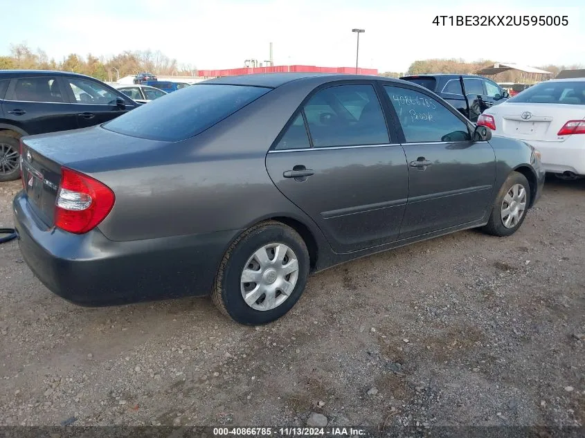 2002 Toyota Camry Le VIN: 4T1BE32KX2U595005 Lot: 40866785