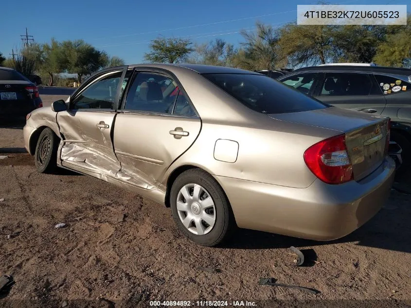 2002 Toyota Camry Le VIN: 4T1BE32K72U605523 Lot: 40894892