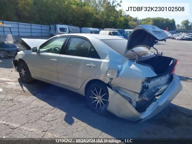 2003 Toyota Camry VIN: JTDBF32K230102508 Lot: 12106267