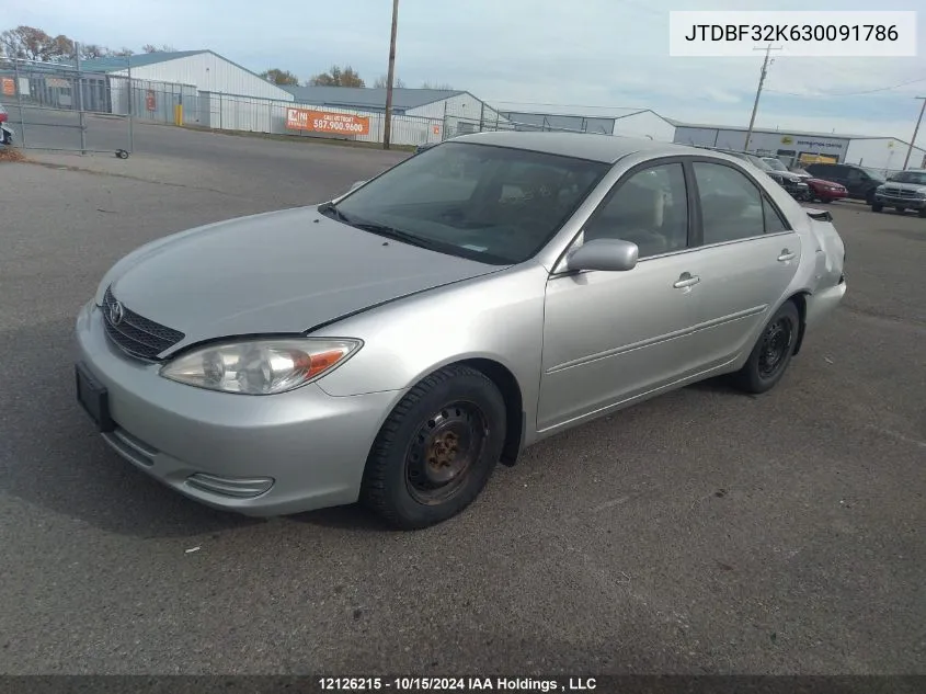 2003 Toyota Camry Le/Xle VIN: JTDBF32K630091786 Lot: 12126215