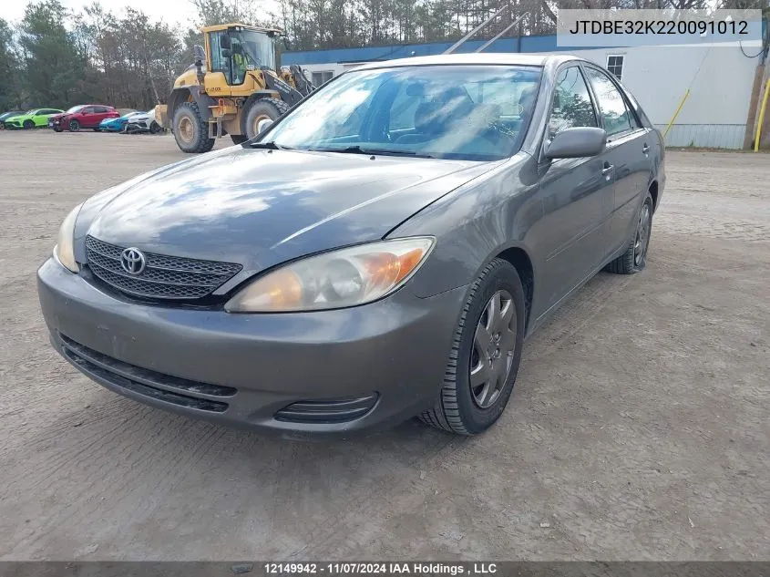 2003 Toyota Camry VIN: JTDBE32K220091012 Lot: 12149942