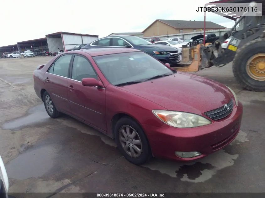 2003 Toyota Camry Xle VIN: JTDBE30K630176116 Lot: 39318574