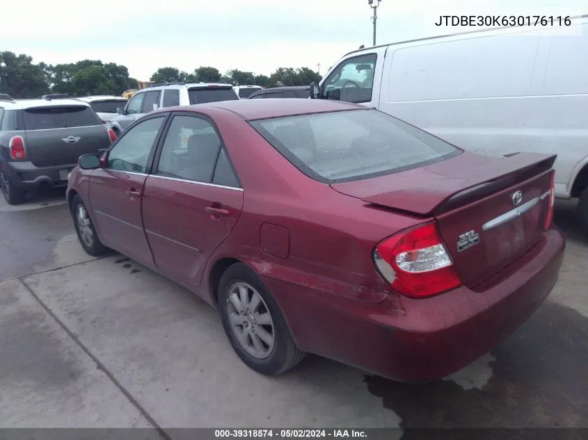 2003 Toyota Camry Xle VIN: JTDBE30K630176116 Lot: 39318574