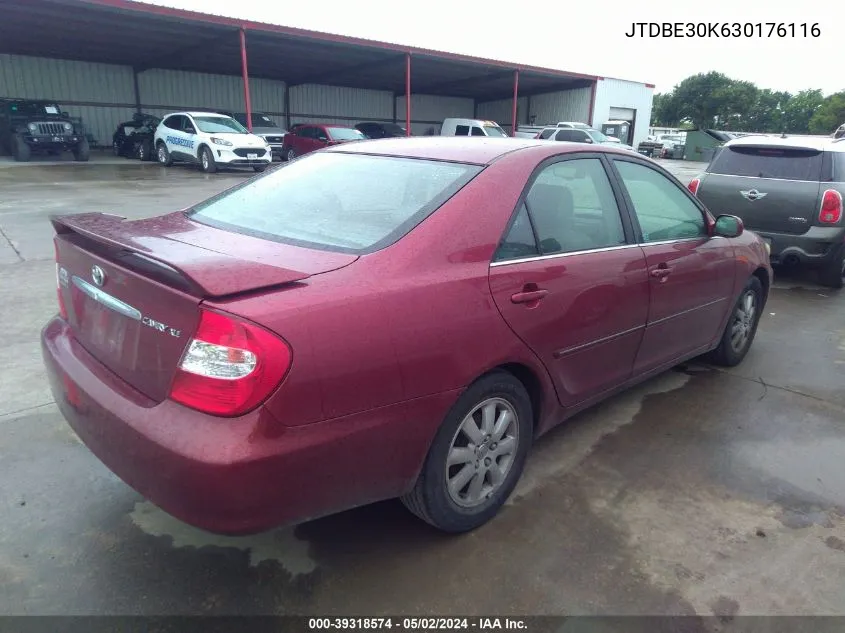 2003 Toyota Camry Xle VIN: JTDBE30K630176116 Lot: 39318574