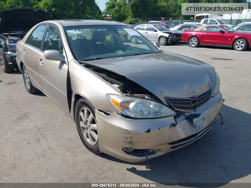 2003 Toyota Camry Xle V6 VIN: 4T1BF30K83U036439 Lot: 39475212