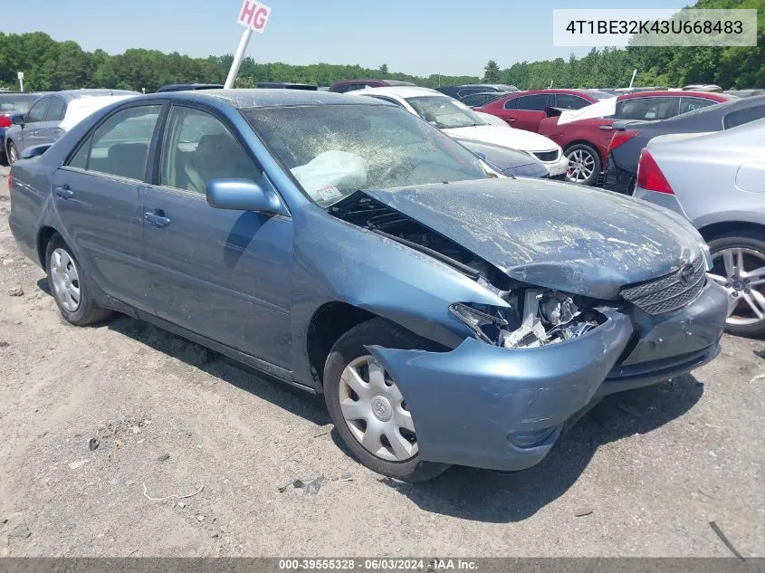 2003 Toyota Camry Le VIN: 4T1BE32K43U668483 Lot: 39555328