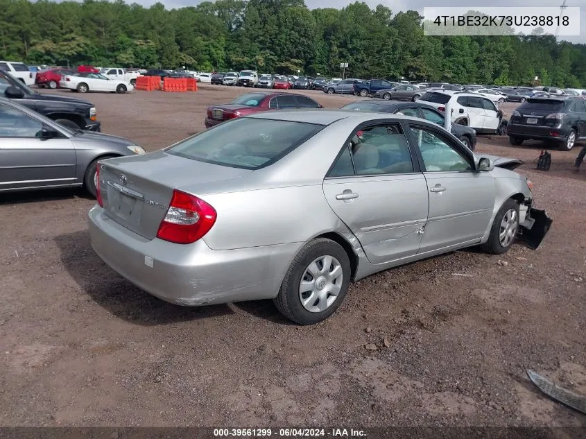 2003 Toyota Camry Le VIN: 4T1BE32K73U238818 Lot: 39561299