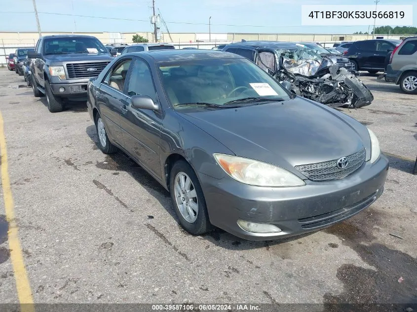 2003 Toyota Camry Xle V6 VIN: 4T1BF30K53U566819 Lot: 39587106