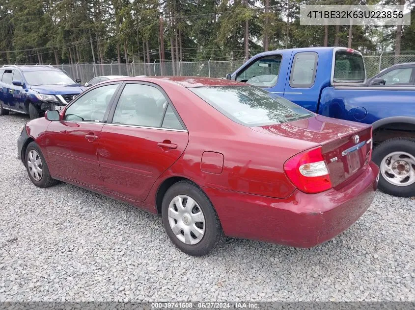 2003 Toyota Camry Le VIN: 4T1BE32K63U223856 Lot: 39741508