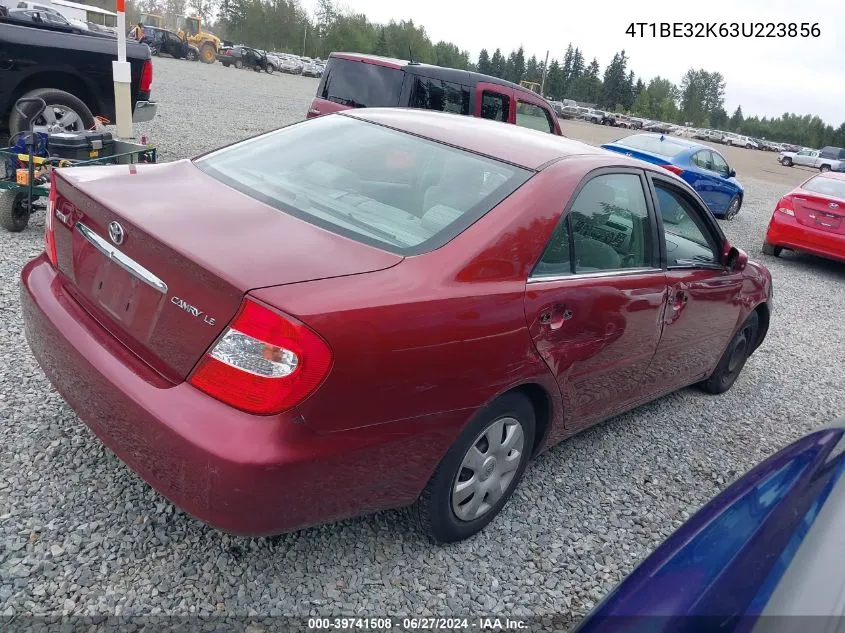 2003 Toyota Camry Le VIN: 4T1BE32K63U223856 Lot: 39741508