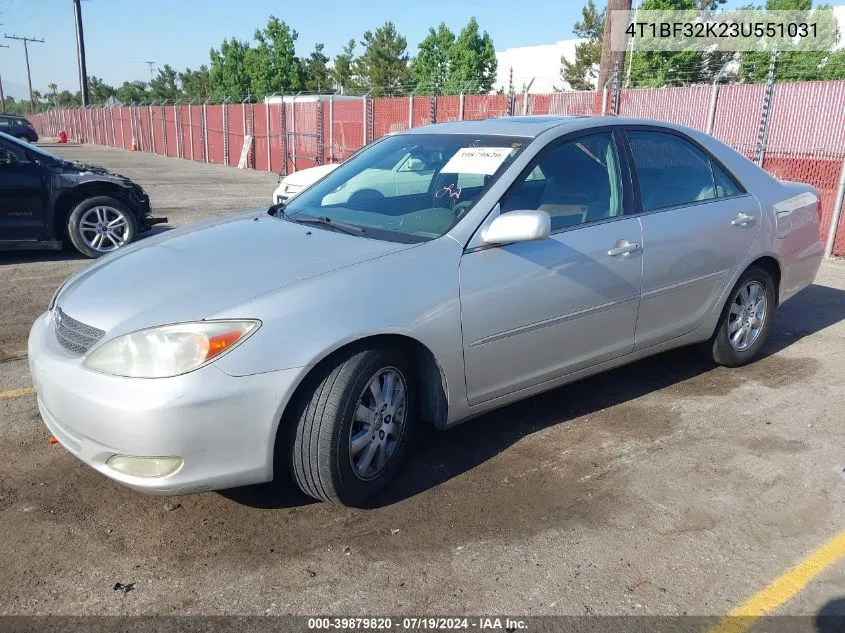 2003 Toyota Camry Xle V6 VIN: 4T1BF32K23U551031 Lot: 39879820