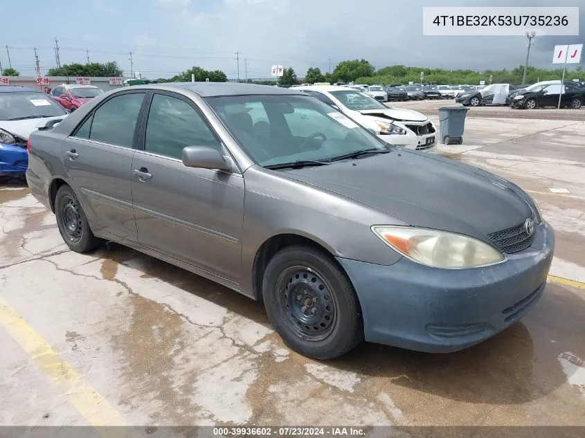 2003 Toyota Camry Le VIN: 4T1BE32K53U735236 Lot: 39936602