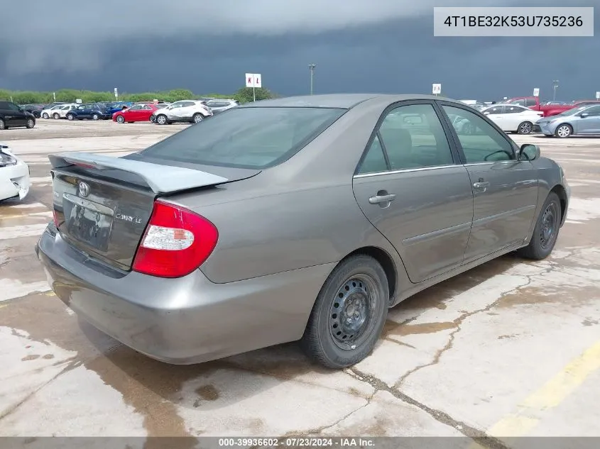 2003 Toyota Camry Le VIN: 4T1BE32K53U735236 Lot: 39936602