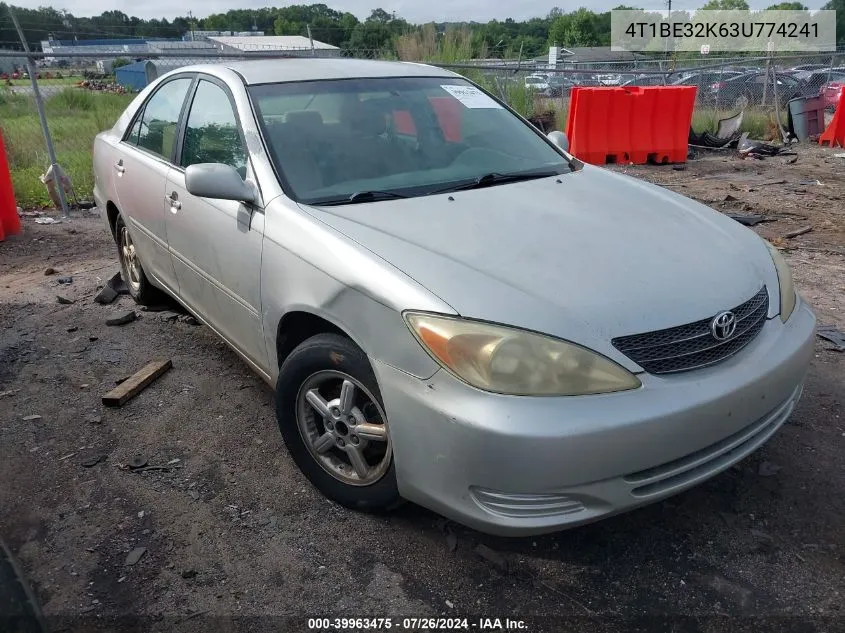 2003 Toyota Camry Le VIN: 4T1BE32K63U774241 Lot: 39963475