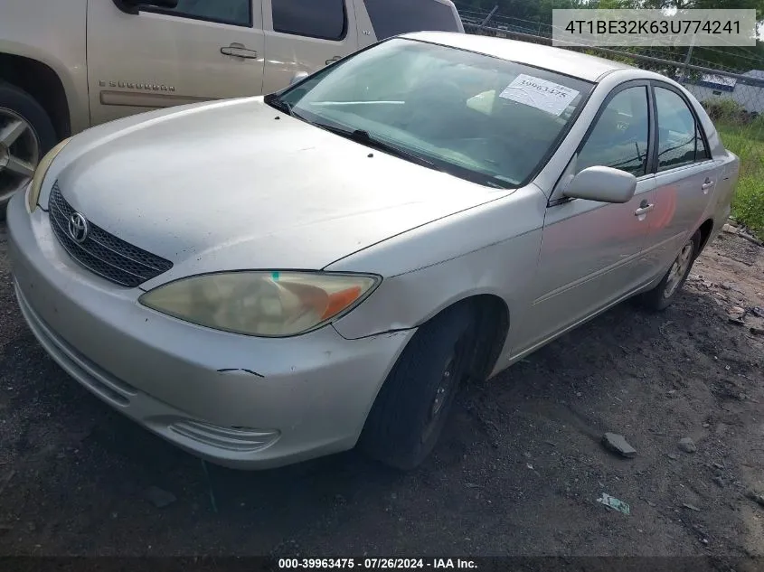 2003 Toyota Camry Le VIN: 4T1BE32K63U774241 Lot: 39963475