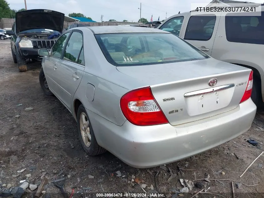 2003 Toyota Camry Le VIN: 4T1BE32K63U774241 Lot: 39963475