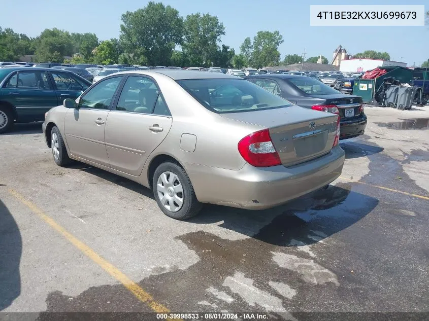 2003 Toyota Camry Le VIN: 4T1BE32KX3U699673 Lot: 39998533