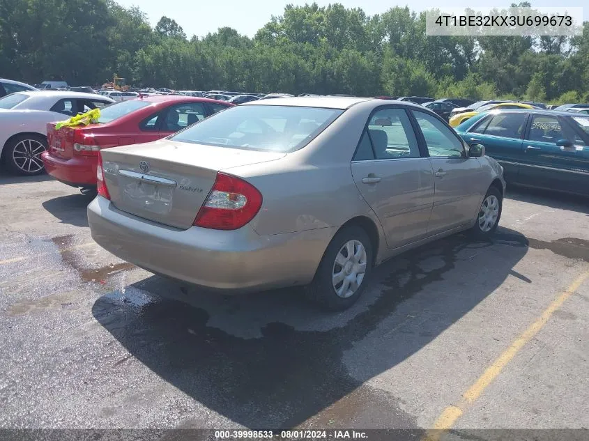 2003 Toyota Camry Le VIN: 4T1BE32KX3U699673 Lot: 39998533