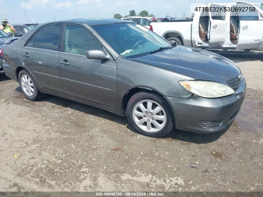 2003 Toyota Camry Xle VIN: 4T1BE32K53U692758 Lot: 40048768