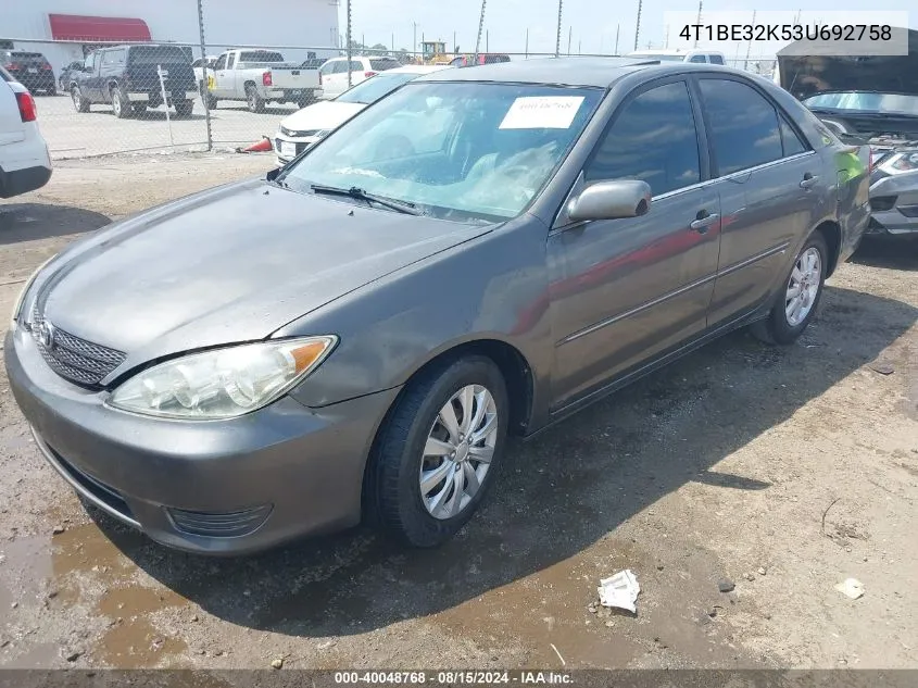 2003 Toyota Camry Xle VIN: 4T1BE32K53U692758 Lot: 40048768