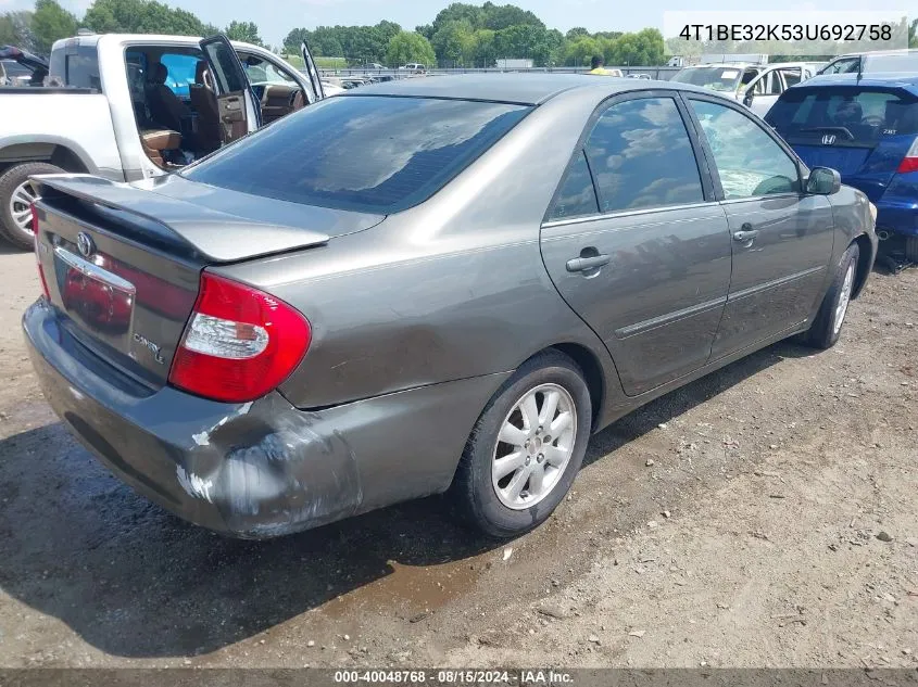 2003 Toyota Camry Xle VIN: 4T1BE32K53U692758 Lot: 40048768