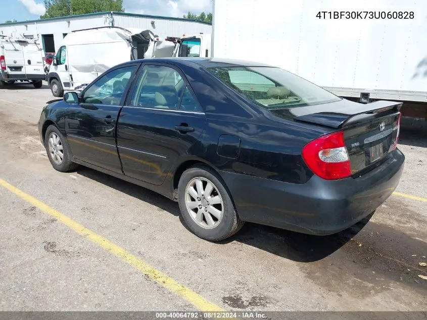 2003 Toyota Camry Xle V6 VIN: 4T1BF30K73U060828 Lot: 40064792