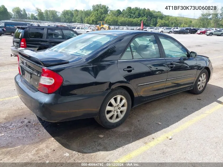 2003 Toyota Camry Xle V6 VIN: 4T1BF30K73U060828 Lot: 40064792