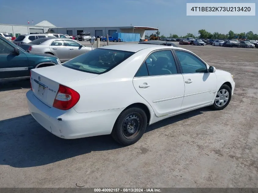 2003 Toyota Camry Le VIN: 4T1BE32K73U213420 Lot: 40092157